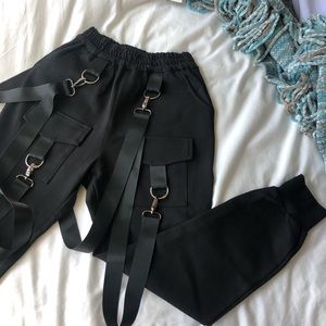 LF High-waisted joggers with black strap detailing